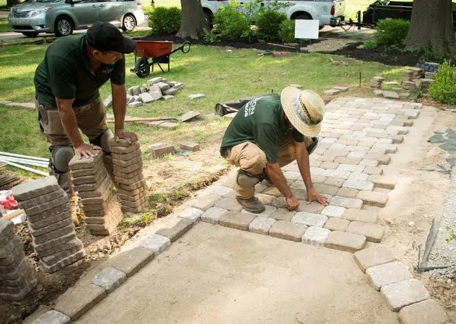 Completed paver installation project