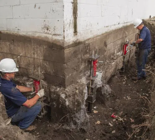 Professional foundation repair work