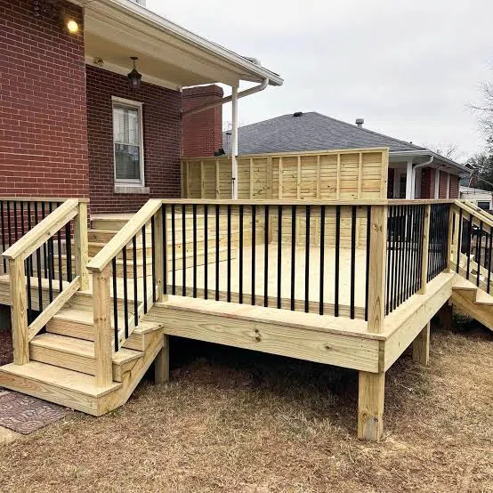 Wood deck installation